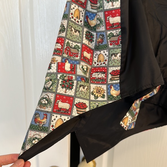 Vintage Farm Life Cotton Polyester Waistcoat Vest 4 Button Front Black Lining - Picture 8 of 9